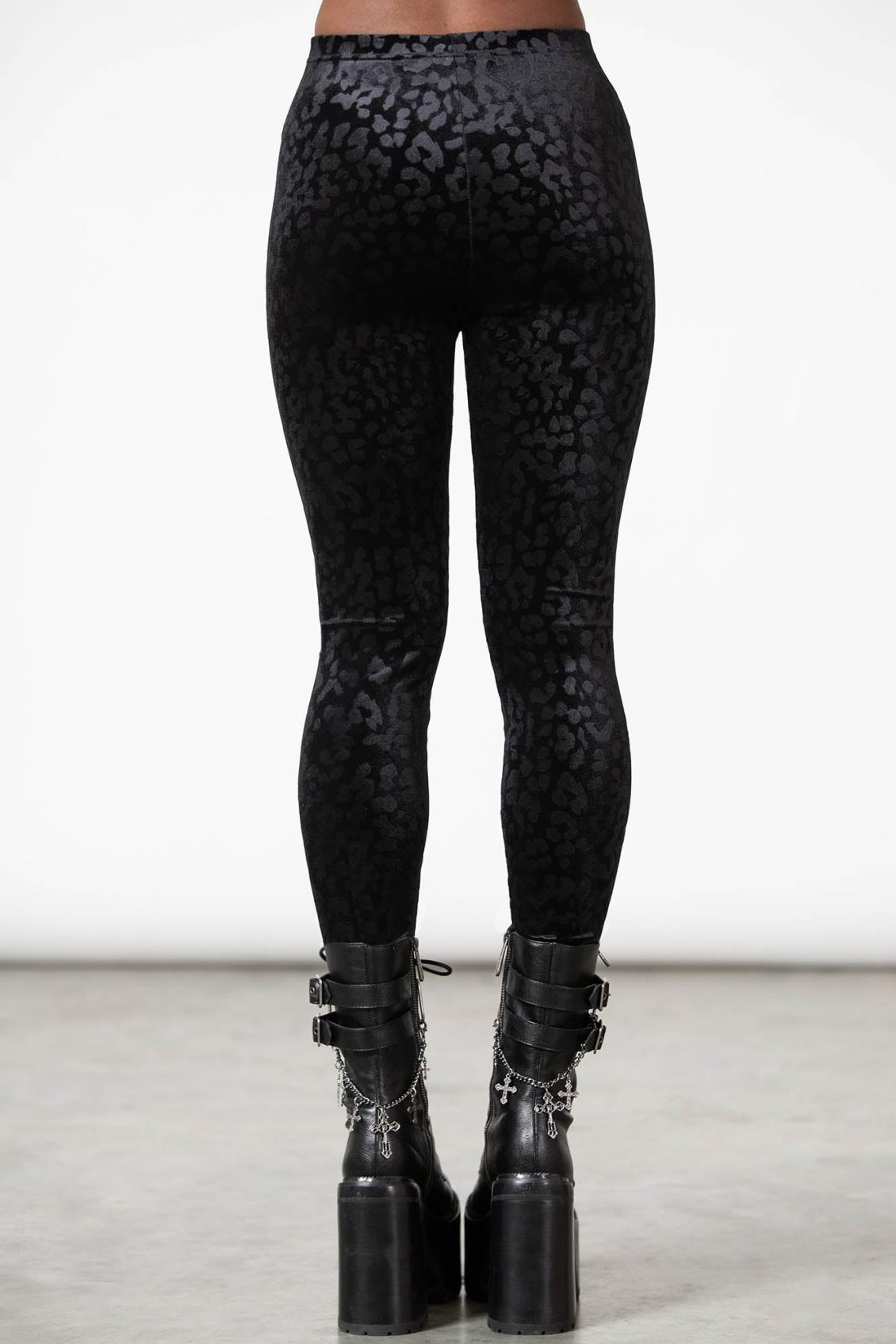 Women Velvet | Killstar Caturday Leggings [B]