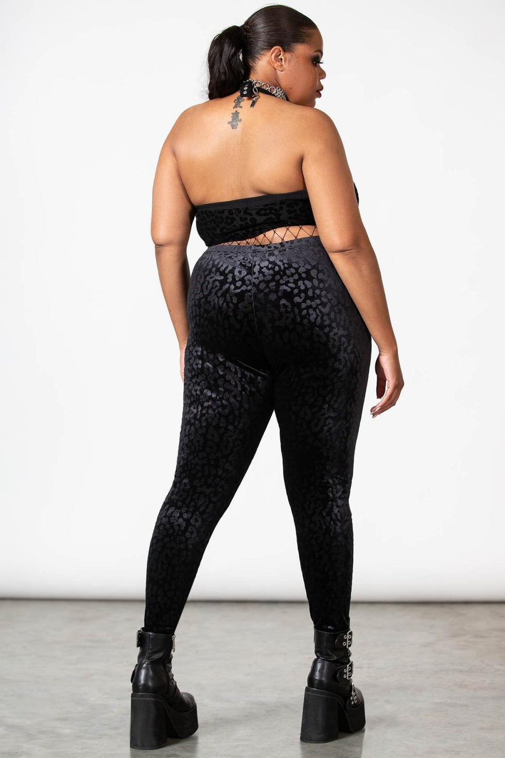 Women Velvet | Killstar Caturday Leggings [B]