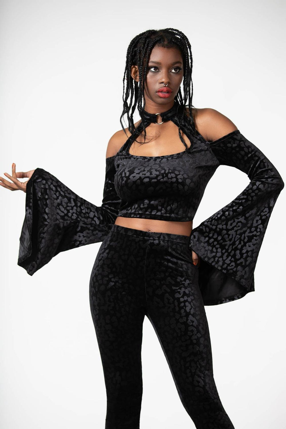 Women Velvet | Killstar Felinology Crop Top [B]