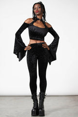 Women Velvet | Killstar Felinology Crop Top [B]