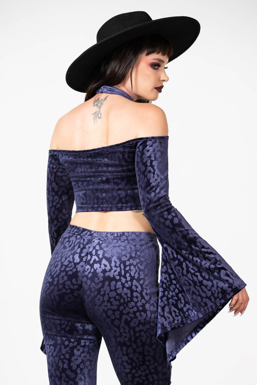 Women Velvet | Killstar Felinology Crop Top [PLUM]