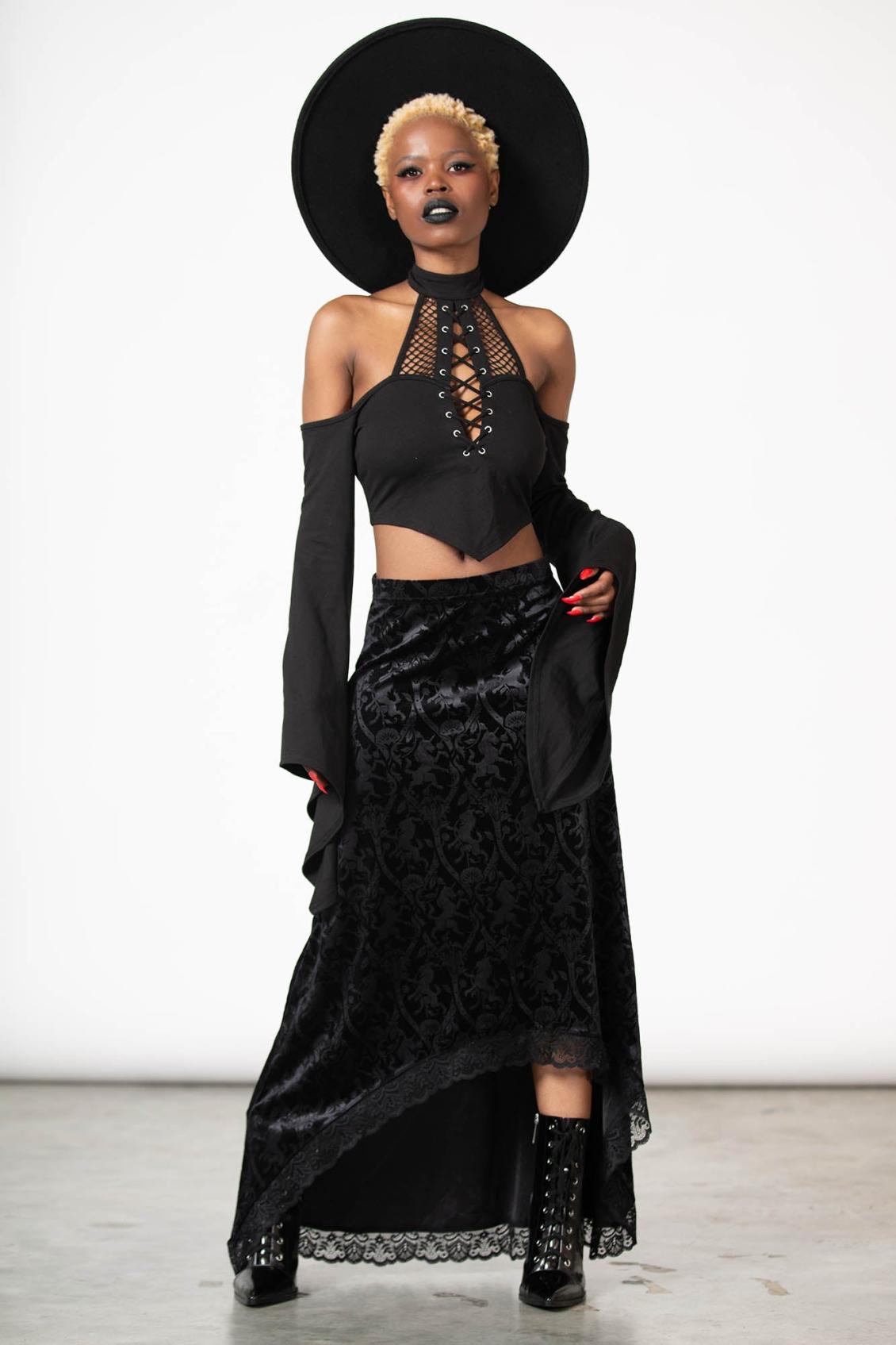 Women Velvet | Killstar Grailed Maxi Skirt [B]