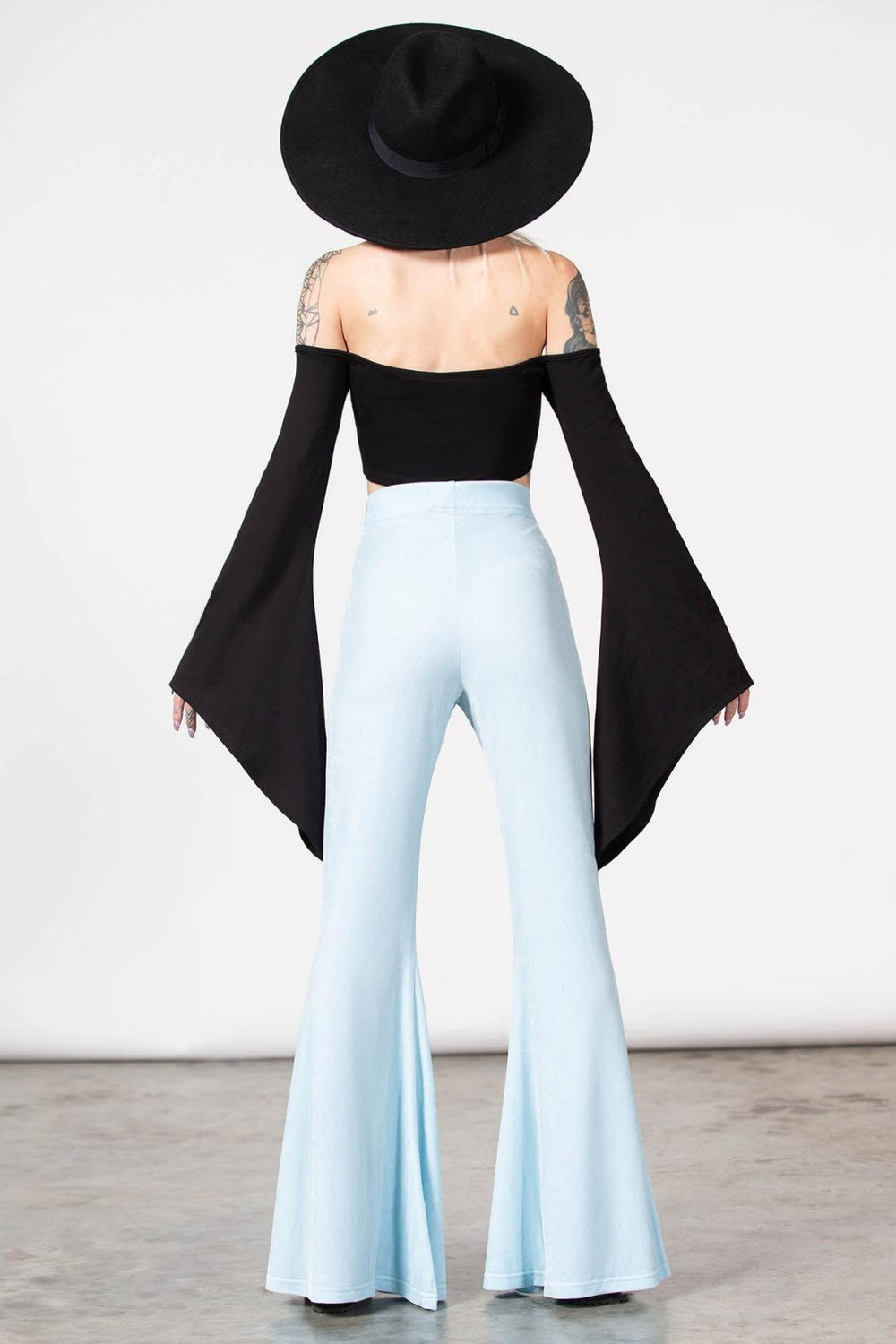Women Velvet | Killstar Moondance Bell Bottoms [PASTEL BLUE]