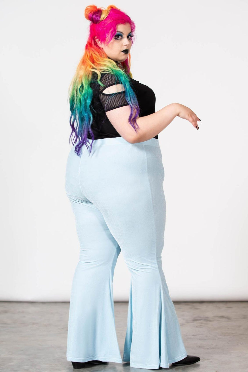 Women Velvet | Killstar Moondance Bell Bottoms [PASTEL BLUE]