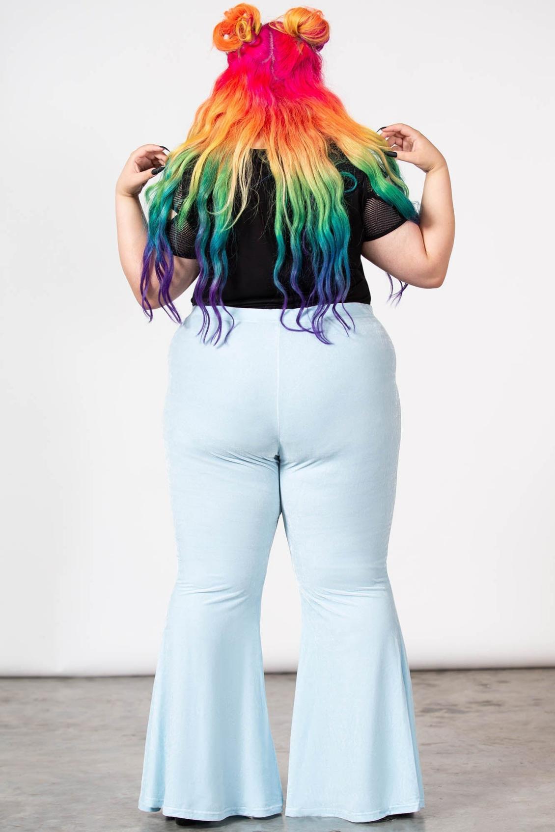 Women Velvet | Killstar Moondance Bell Bottoms [PASTEL BLUE]