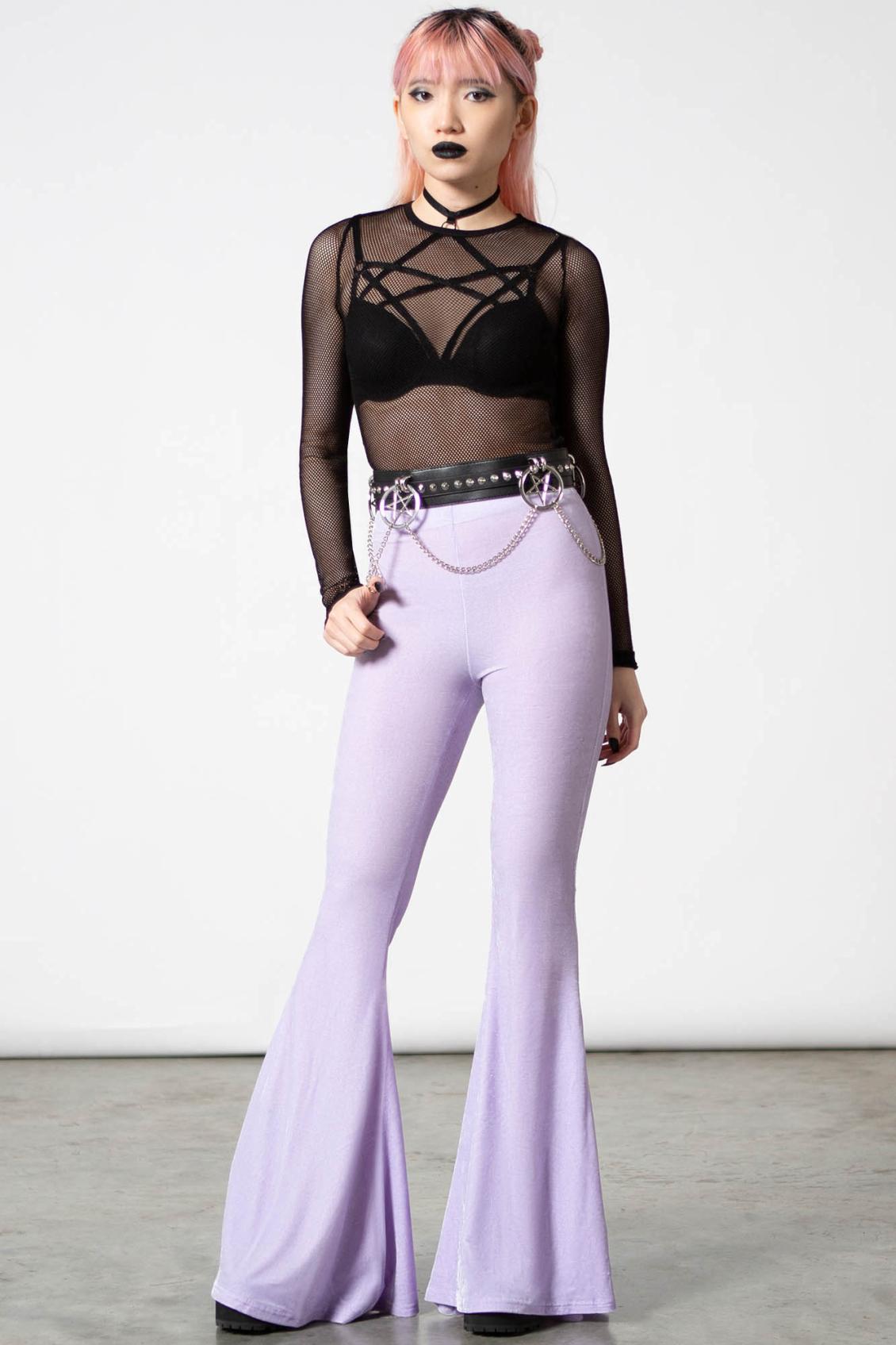 Women Velvet | Killstar Moondance Bell Bottoms [PASTEL LILAC]