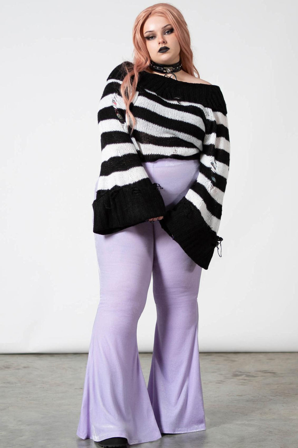 Women Velvet | Killstar Moondance Bell Bottoms [PASTEL LILAC]