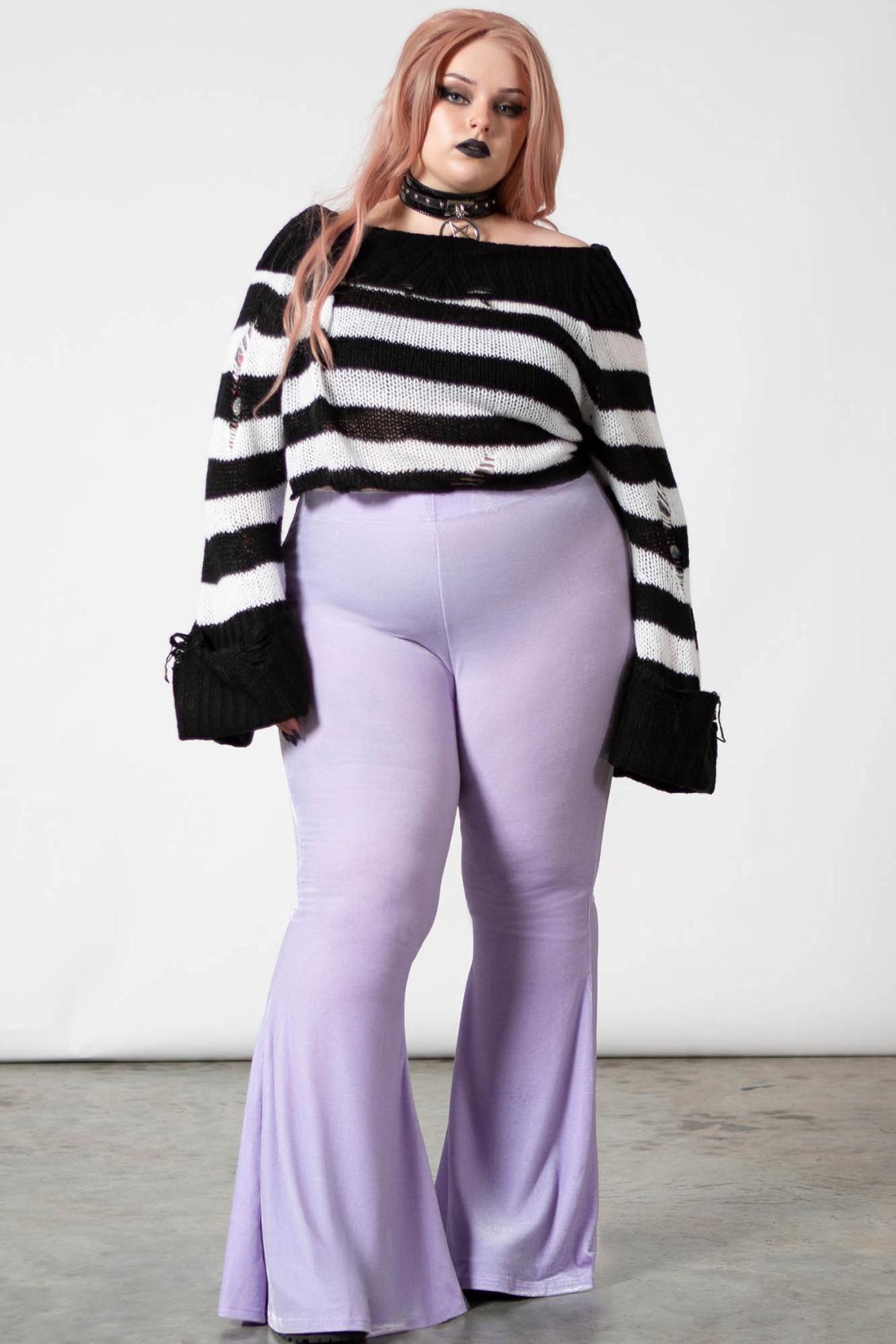 Women Velvet | Killstar Moondance Bell Bottoms [PASTEL LILAC]