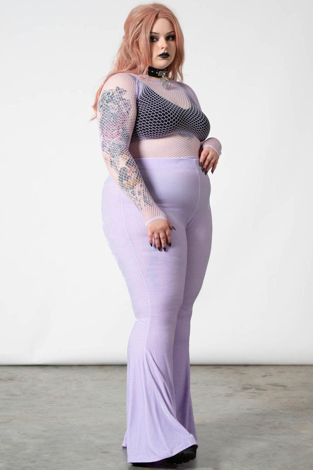 Women Velvet | Killstar Moondance Bell Bottoms [PASTEL LILAC]