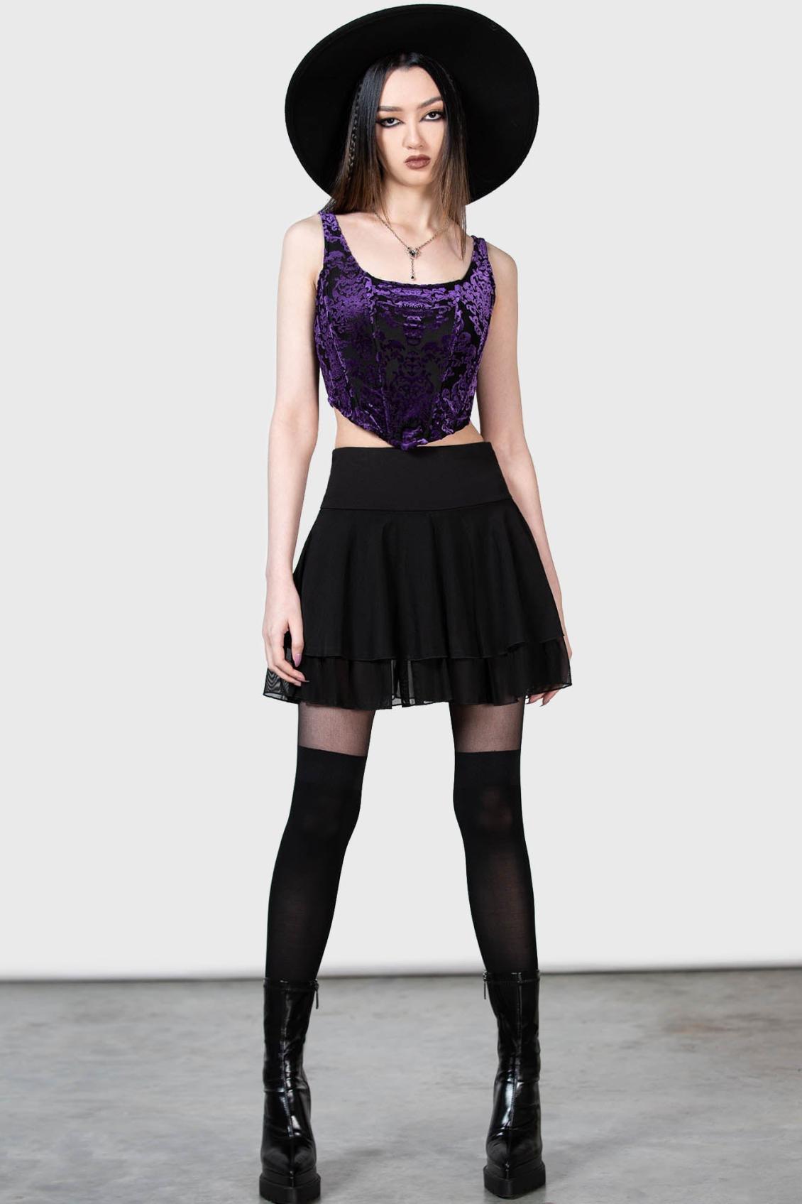 Women Velvet | Killstar Snarl Corset Top [PURPLE]