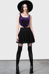 Women Velvet | Killstar Snarl Corset Top [PURPLE]