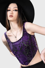 Women Velvet | Killstar Snarl Corset Top [PURPLE]